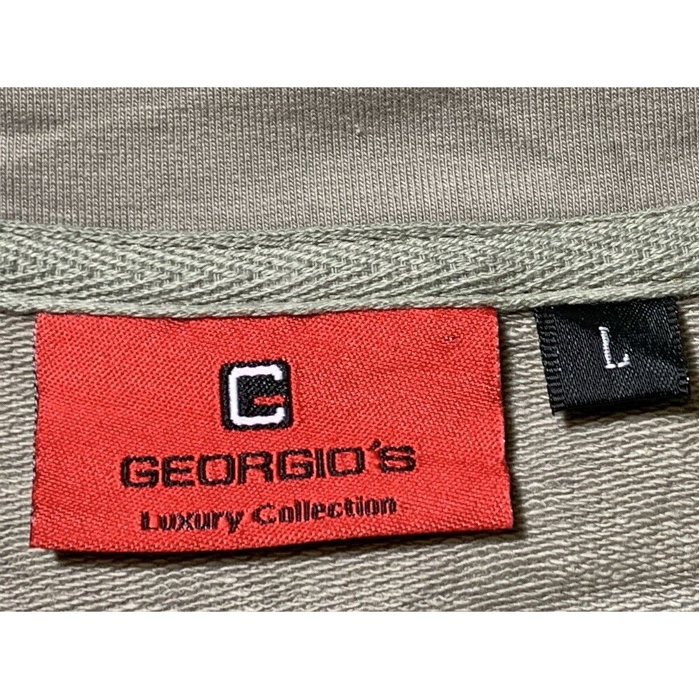 Jersey Jacket Georgio's Luxury Collection Green Hooded Full Zip Cotton Stretch L